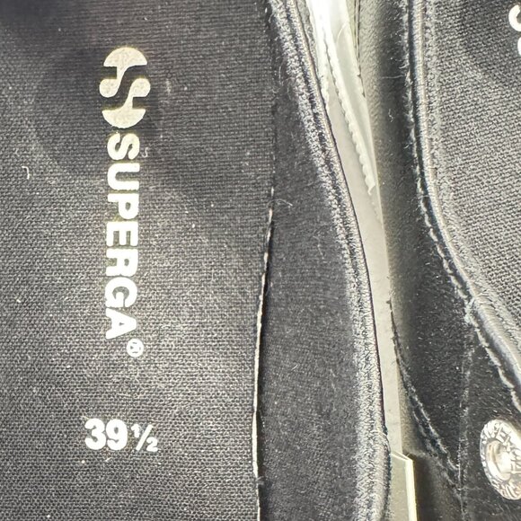 NEW! Unisex Superga Black Nappa Leather Sneakers - Picture 12 of 13